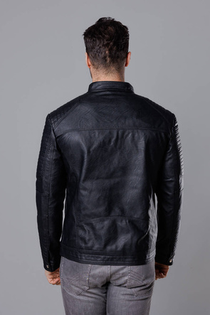 Kurtka męska typu biker czarna (11Z8053)