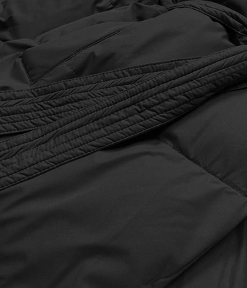 Zimowa kurtka damska kopertowa czarna (5M737-392)