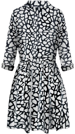 SUKIENKA KOSZULOWA W ZWIERZĘCY WZÓR CZARNO-BIAŁA (202ART)