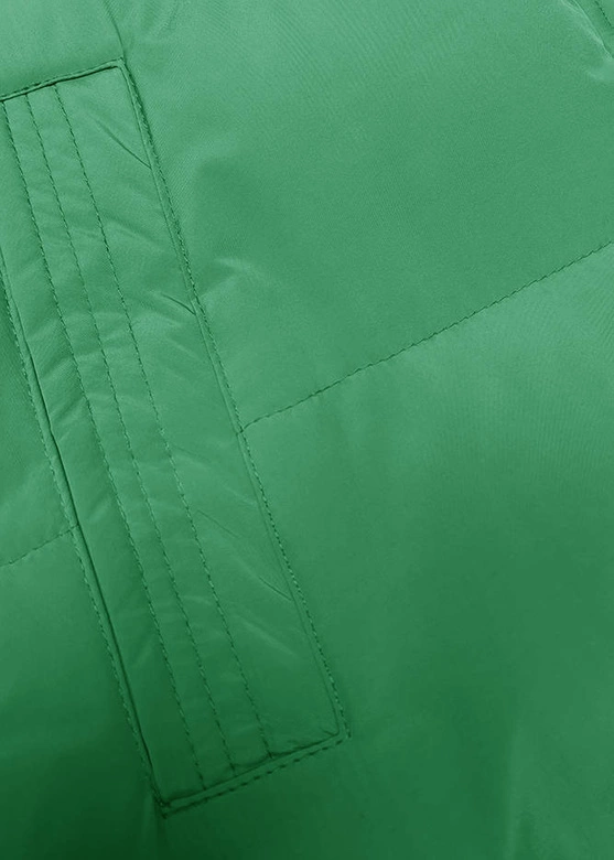 Gruba kamizelka damska zielona (23-008)