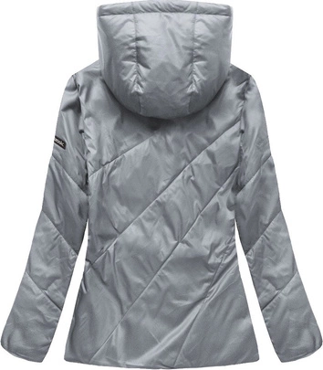 PIKOWANA KURTKA Z KAPTUREM SZARA (B9516)