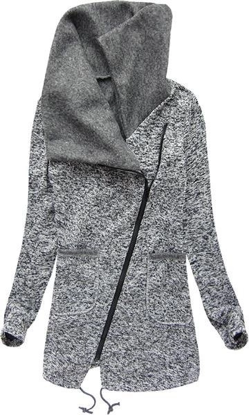 BLUZA Z KOŁNIERZEM GRAFITOWO-CZARNA (BL1)