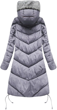 DŁUGA KURTKA ZIMOWA Z KAPTUREM WRZOSOWA (J18-002)