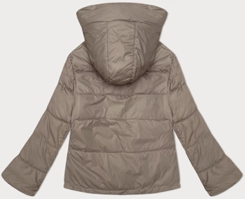 Luźna kurtka damska z kapturem Miss TiTi beżowa (2360)