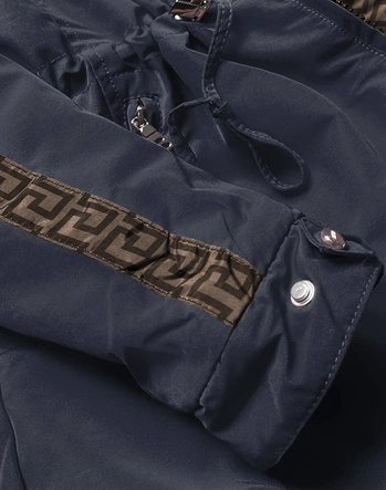 Dwustronna kurtka damska granatowo-brązowa (w555)