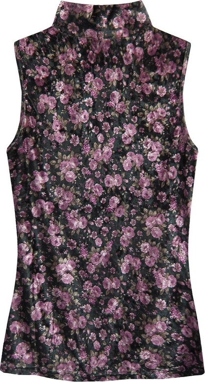 WELUROWY GOLF W KWIATKI CZARNO-RÓŻOWY (3684/10)