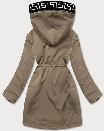 Damska kurtka z futrzaną podszewką beżowa (B8116-12)