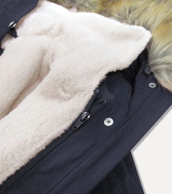 DAMSKA PARKA Z PODPINKĄ GRANATOWA (1998A)