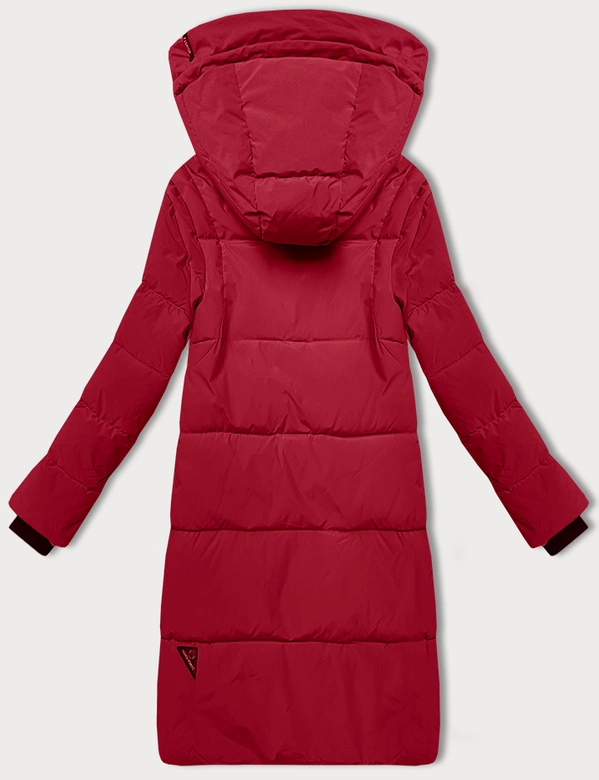Pikowana kurtka zimowa damska LHD bordowa (LHD-24572)