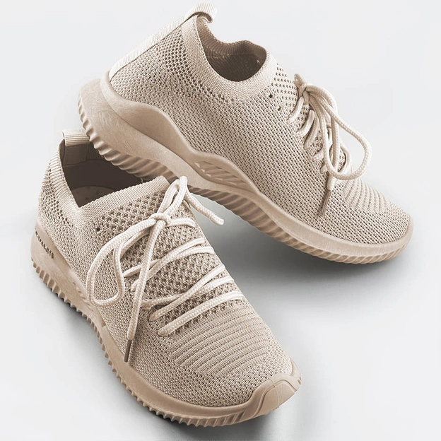 LEKKIE BUTY SPORTOWE DAMSKIE BEŻOWE (XA052)