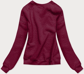 BLUZA W TŁOCZONE KWIATY BORDOWA (3112)
