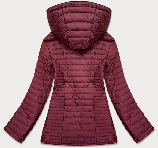 Kurtka damska z podszewką w kwiaty bordowa (sf726)