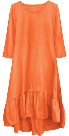 BAWEŁNIANA SUKIENKA OVERSIZE POMARAŃCZOWA (299/1ART)