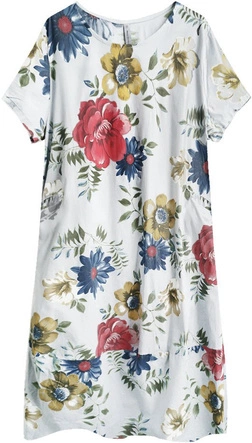 BAWEŁNIANA SUKIENKA OVERSIZE BIAŁA (341ART)