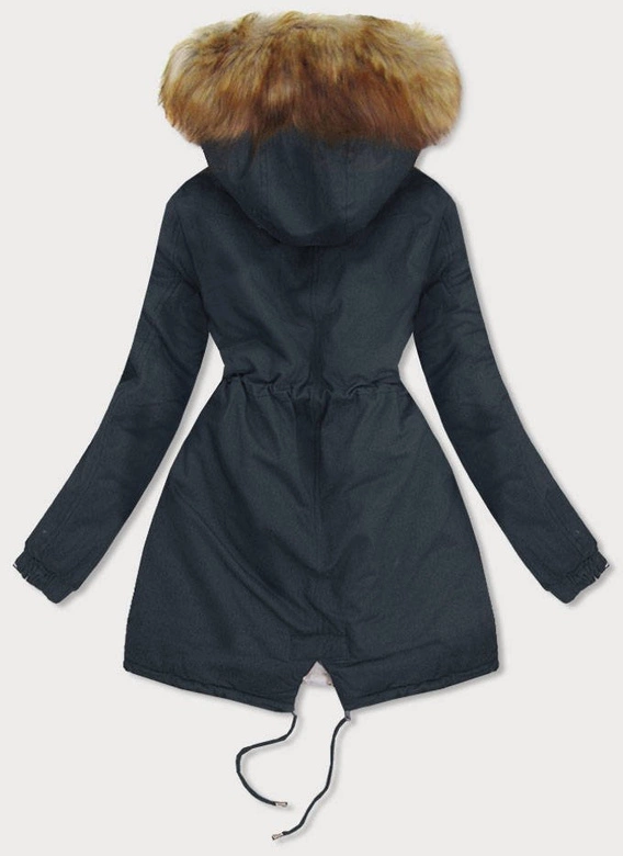 DWUSTRONNA PARKA GRANATOWA-ECRU (B507)