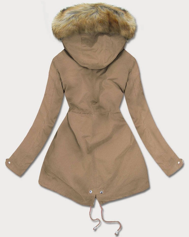 Damska parka z podpinką ciemny beż (1998)