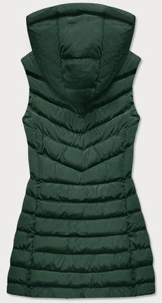 KAMIZELKA DAMSKA Z PUCHEM NATURALNYM BUTELKOWA ZIELEŃ (6810)