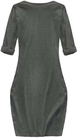 BAWEŁNIANA SUKIENKA OVERSIZE CIEMNOSZARA (144ART)