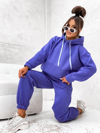 Bawełniany gruby dres damski fioletowy (82143)