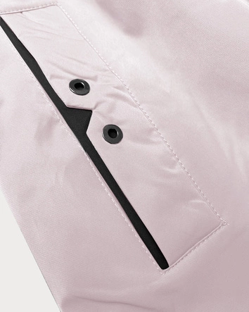 Prosta kurtka damska z kapturem LHD pudrowy róż (LHD-24590)