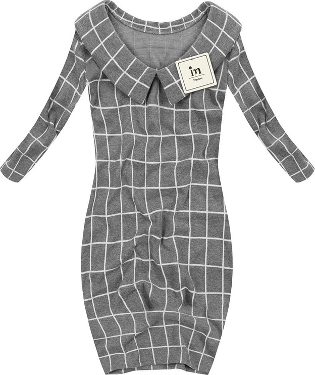 SUKIENKA Z DEKOLTEM NA PLECACH CIEMNOSZARA (GOOD109)