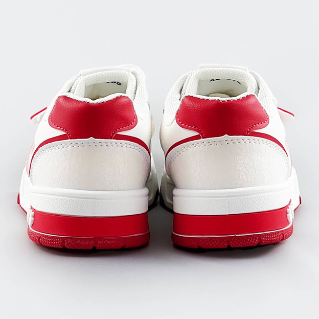 Damskie adidasy dwukolorowe biało-czerwone (ad-585)