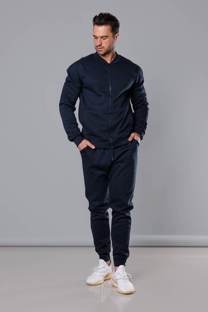 Dres męski bluza bomberka + spodnie ciemny granatowy (8C76-25)