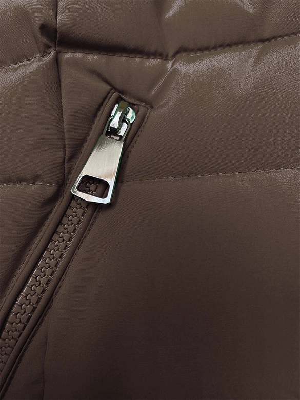 Puchowa zimowa kurtka damska brązowa (LHD-23032)