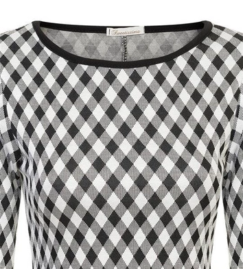 BIAŁO-CZARNA TUNIKA W ROMBY (5619)