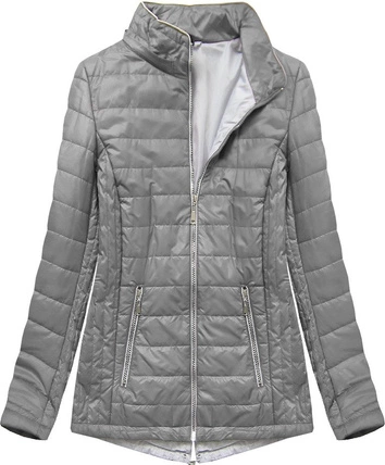 PIKOWANA KURTKA Z KAPTUREM SZARA (B2621)