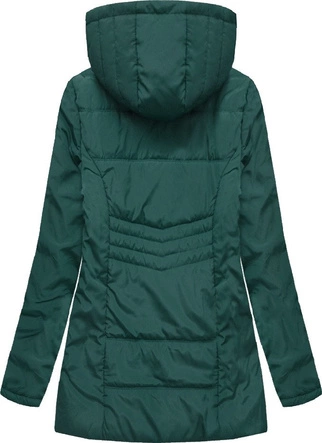 DŁUŻSZA PIKOWANA KURTKA BUTELKOWA ZIELEŃ (B2626)