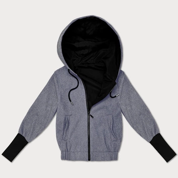 Krótka kurtka ze ściągaczem na dole S'West granat-paseczki (B8540-26)