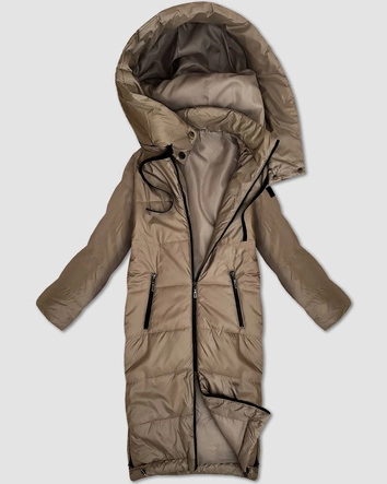 Długa lekko ocieplana kurtka damska S'West beżowa (B8509-12)