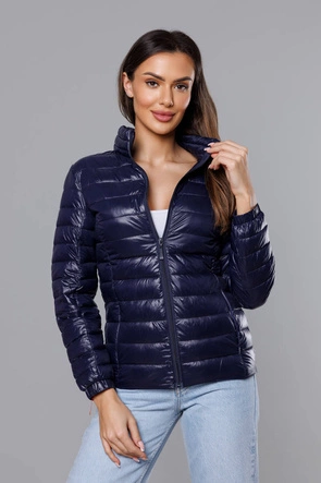 Lekka pikowana kurtka damska ciemny granat (5M706-224)