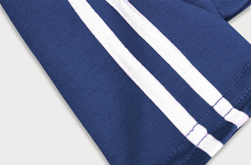 Bawełniane legginsy damskie z lampasami granatowe (yw06038)