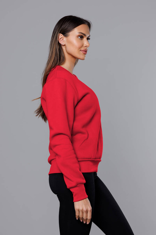 Bluza dresowa damska ze ściągaczami czerwona (w01-59)