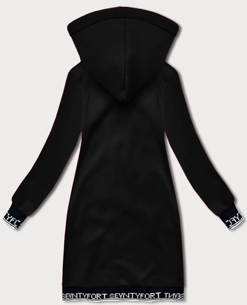 Rozpinana długa bluza damska LHD czarna (AMG-173)