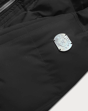 Zimowa kurtka damska z kapturem czarna (m-21603)