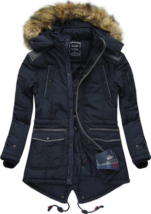 MĘSKA KURTKA ZIMOWA Z KAPTUREM GRANATOWA (888)