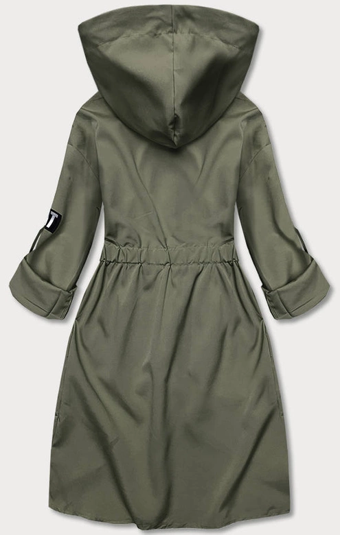 Cienka asymetryczna narzutka damska khaki (B8117-11)