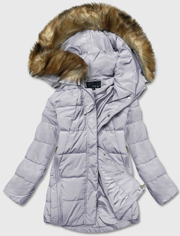 KURTKA DAMSKA ZIMOWA Z PUCHEM NATURALNYM WRZOSOWA (8061)