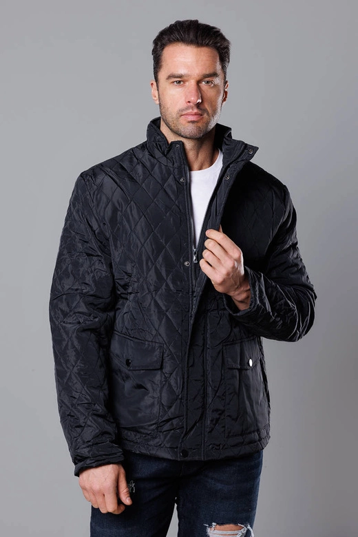 Pikowana kurtka męska czarna (58M13082-392)