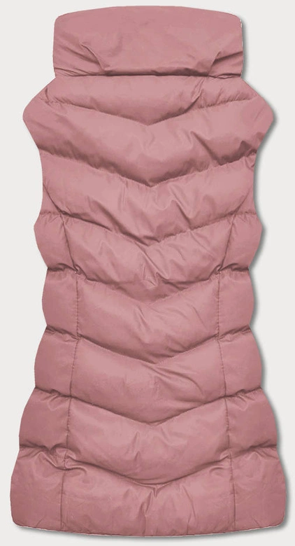 Puchowy bezrękawnik damski różowy (5M719-46)