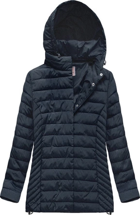 PIKOWANA KURTKA Z KAPTUREM GRANATOWA (W260BIG)