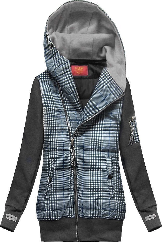 Bluza z łączonych materiałów granatowo-grafitowa (AMG-611A)