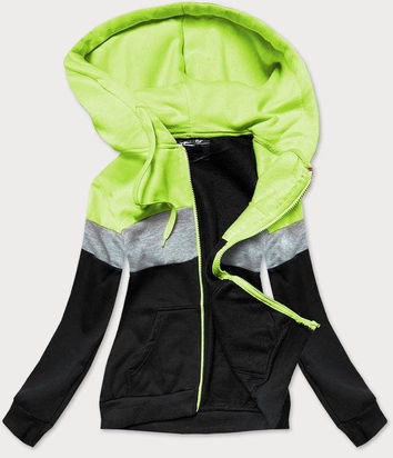 BLUZA DAMSKA DRESOWA CZARNO-LIMONKOWA (YS10002)