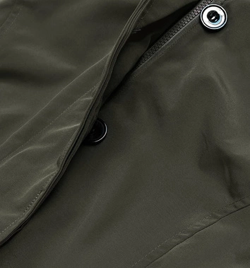 Zimowa kurtka damska z futrzaną podpinką army (m-21005)