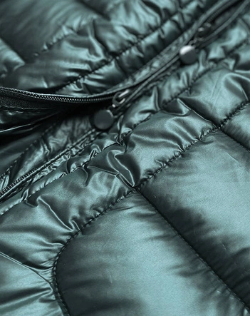 Przejściowa kurtka damska plus size butelkowa zieleń (7724plus)