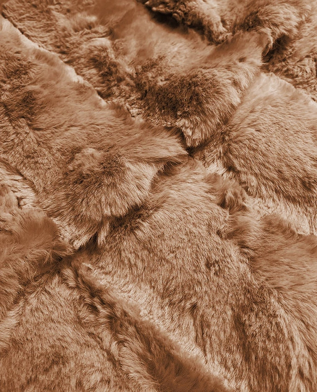 Długa kamizelka futrzana z kapturem jasny brąz (br9745-12)