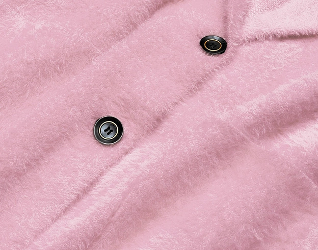 Krótka wełniana narzutka alpaka blady róż (7108-1)